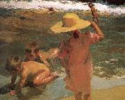 Joaquin Sorolla Children swimming beach oil